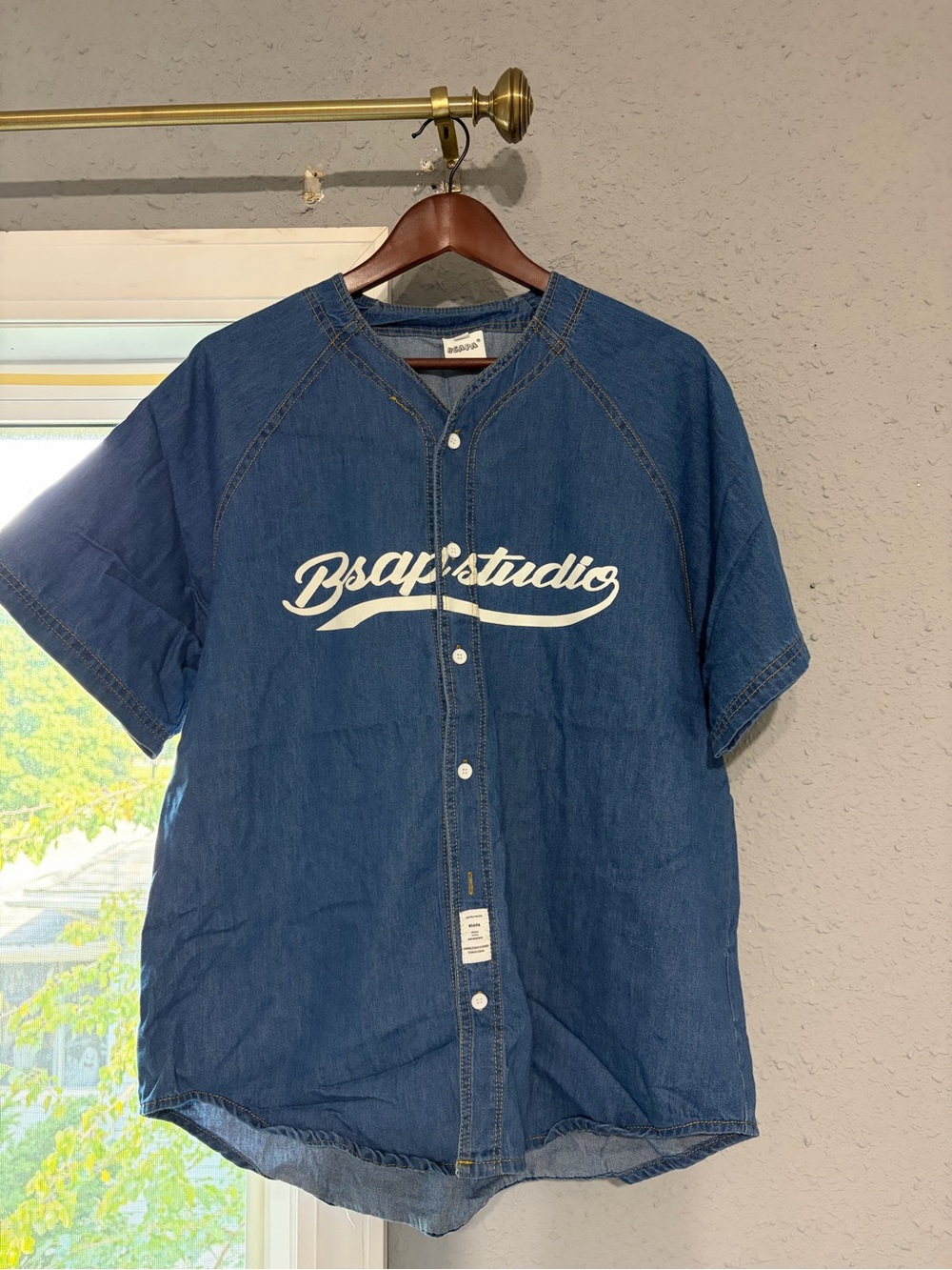 Asian Designer Denim Baseball Jersey